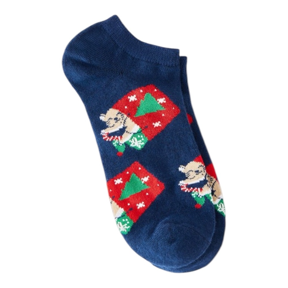 Holiday Cat Christmas Low Cut Socks